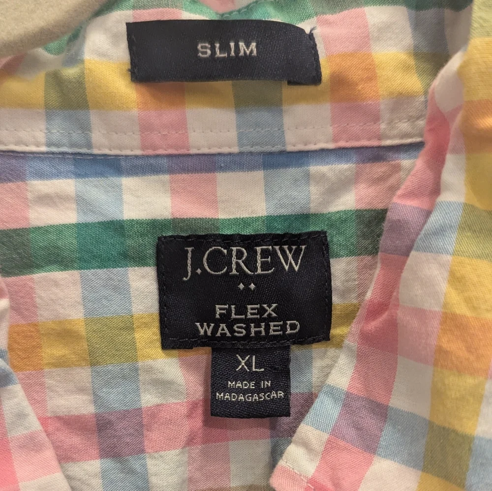J. Crew Multicolor Plaid Men's Shirt Slim Size‎ XL
